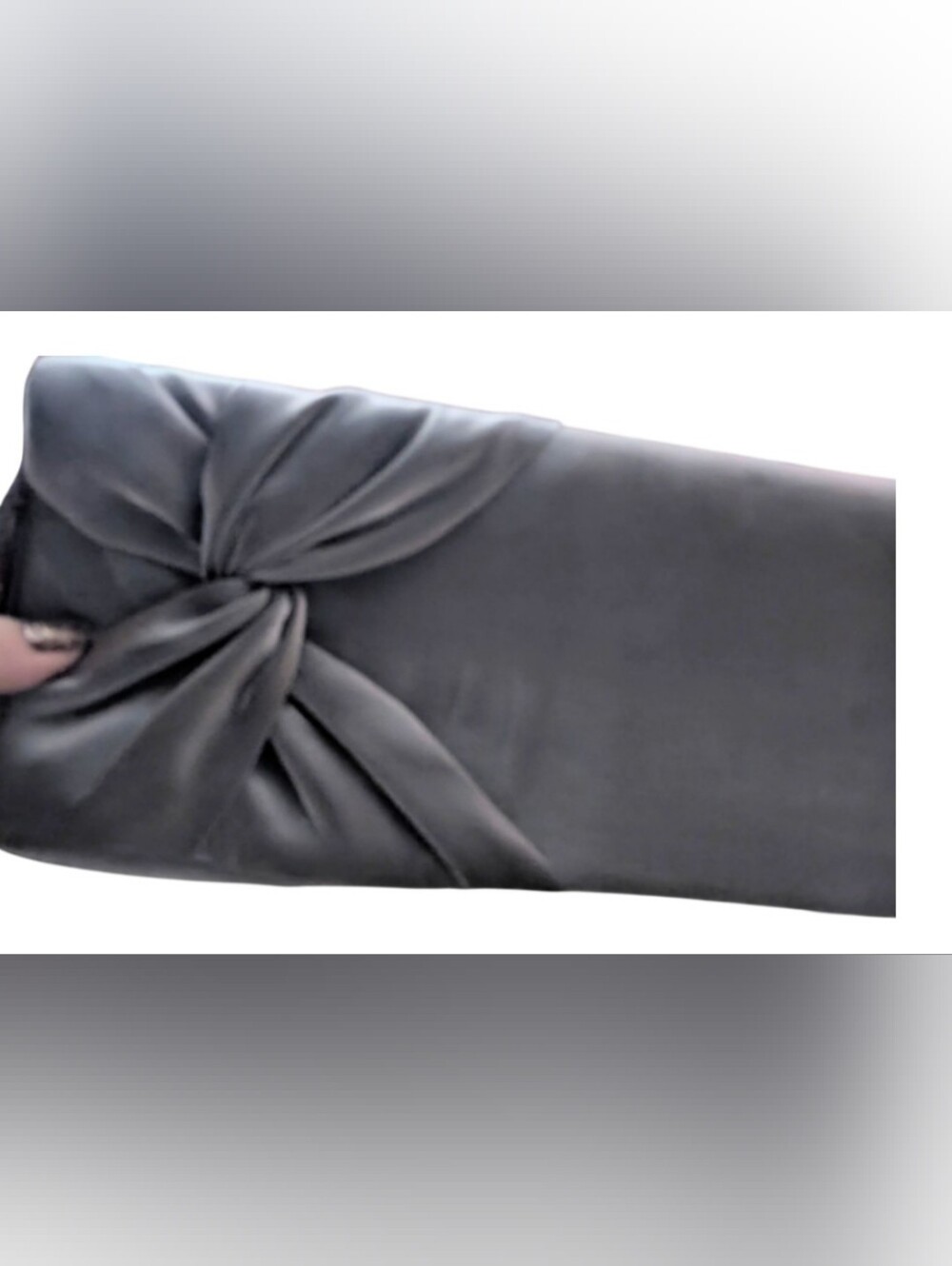 Chic Grey/Silver Satin Clutch